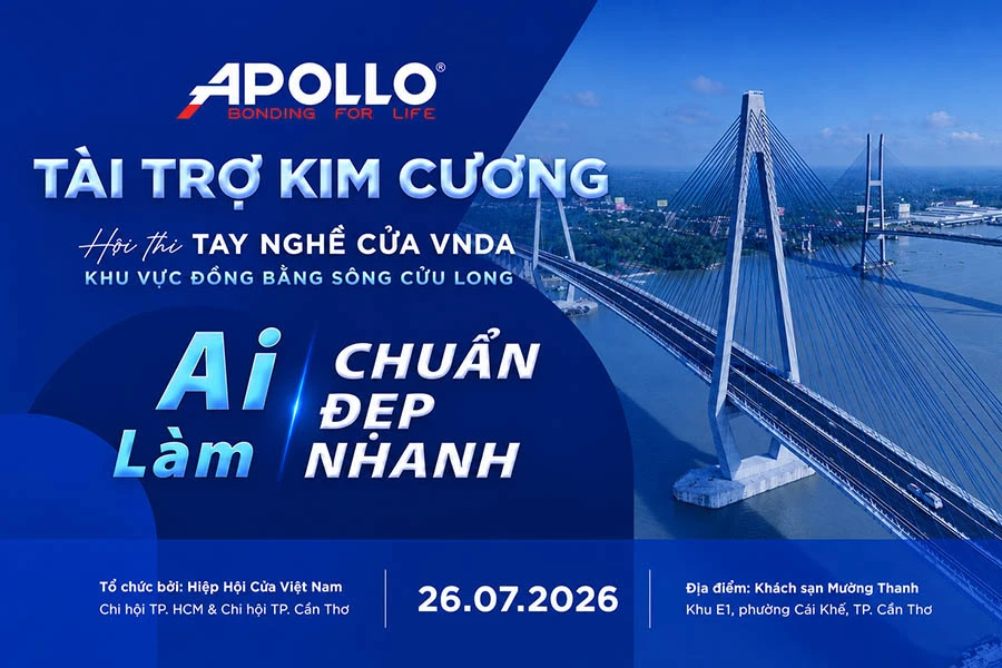 Apollo Silicone đồng hành Hội thi Tay nghề Cửa VNDA Đồng bằng Sông Cửu Long 2026
