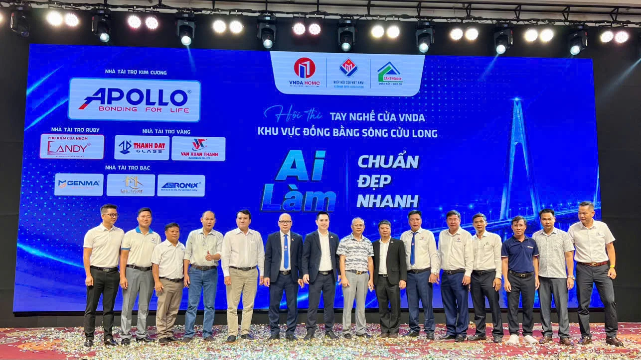 Đội ngũ Apollo Silicone có mặt tại Hội thi Tay nghề Cửa VNDA khu vực Đồng bằng sông Cửu Long 2026