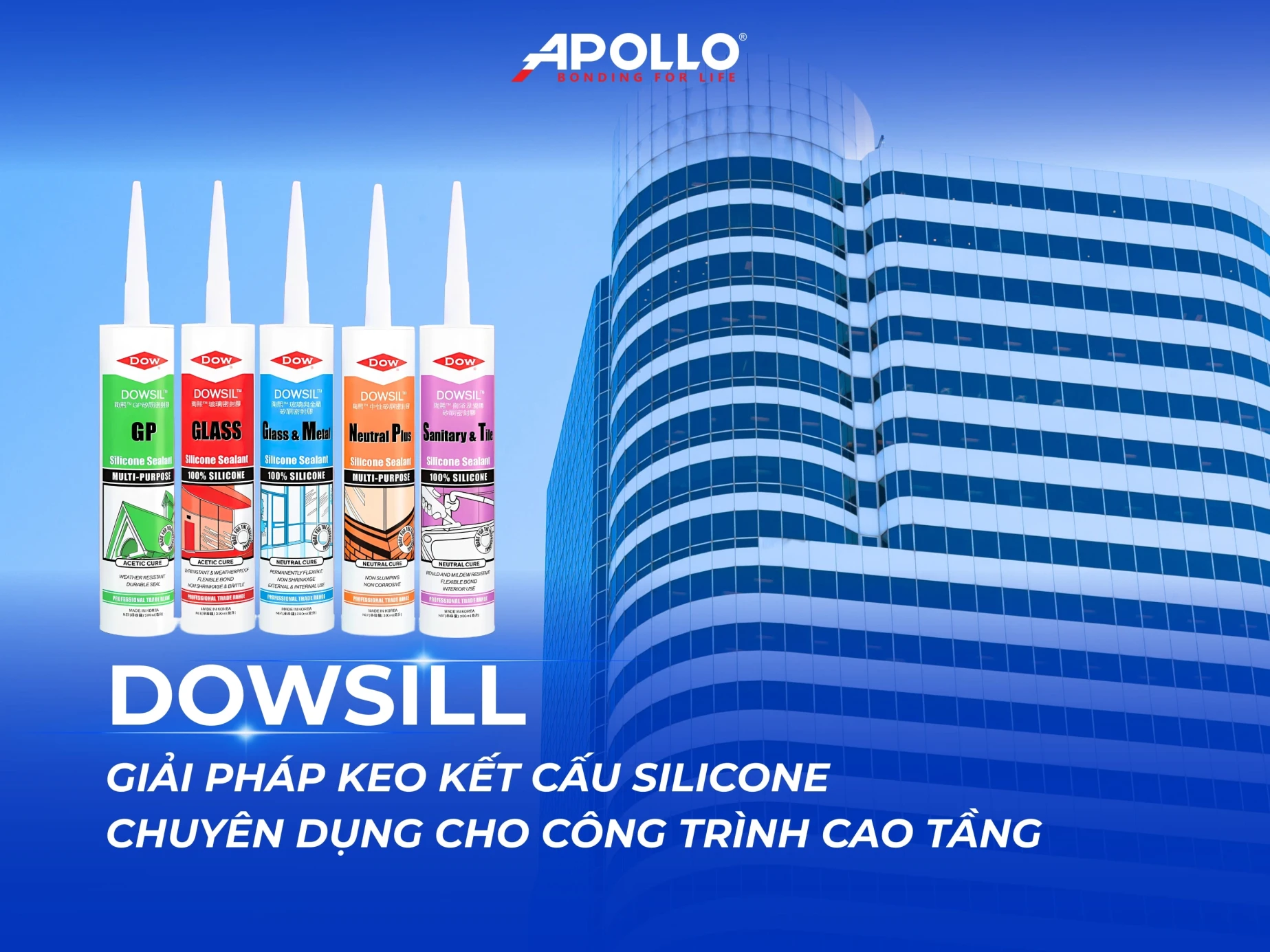 Giải pháp keo silicone kết cấu Dowsil chuyên dụng cho công trình cao tầng