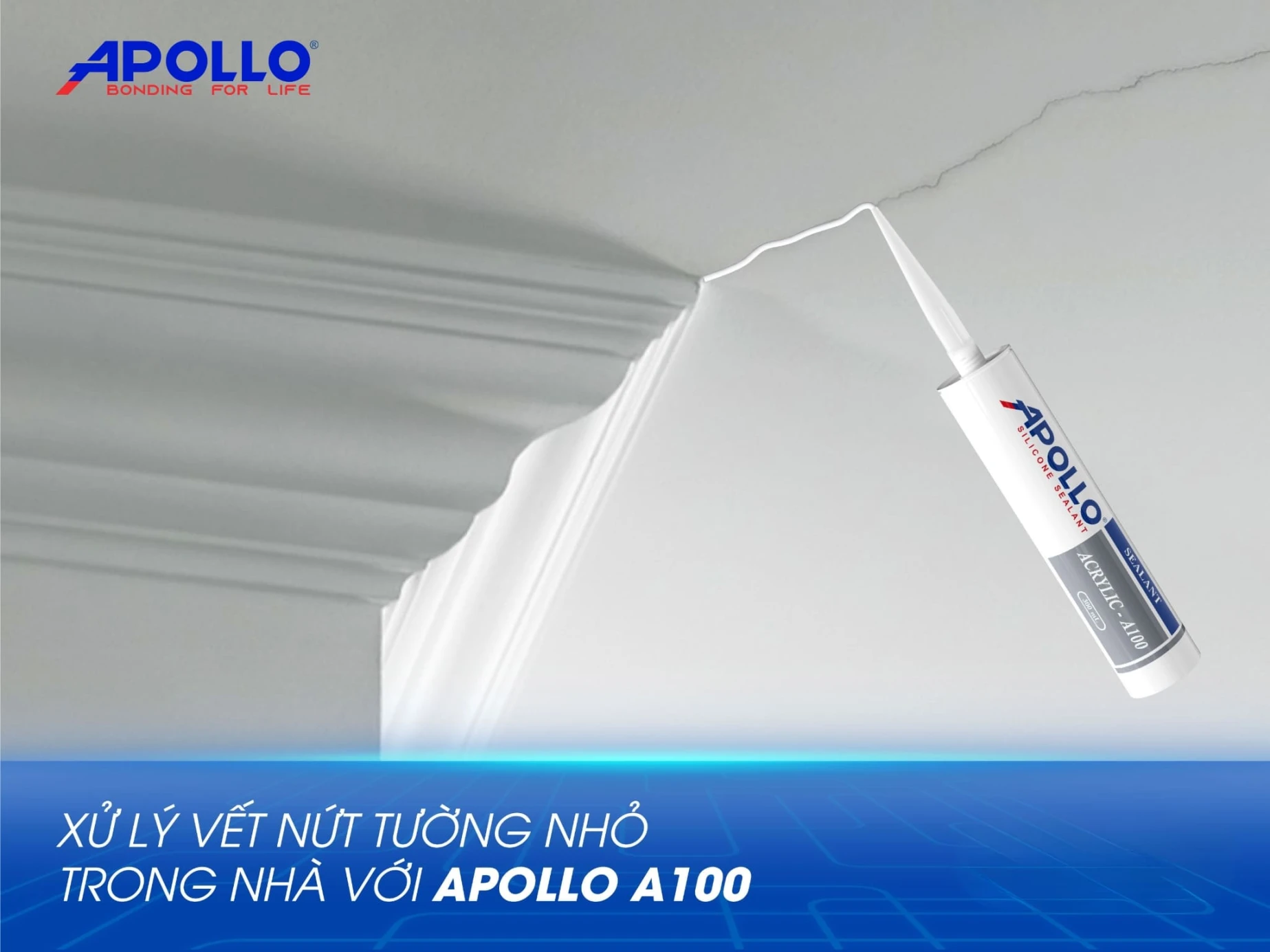 Keo trám vá tường Apollo A100 là giải pháp hiệu quả giúp bảo vệ tường nhà luôn bền đẹp