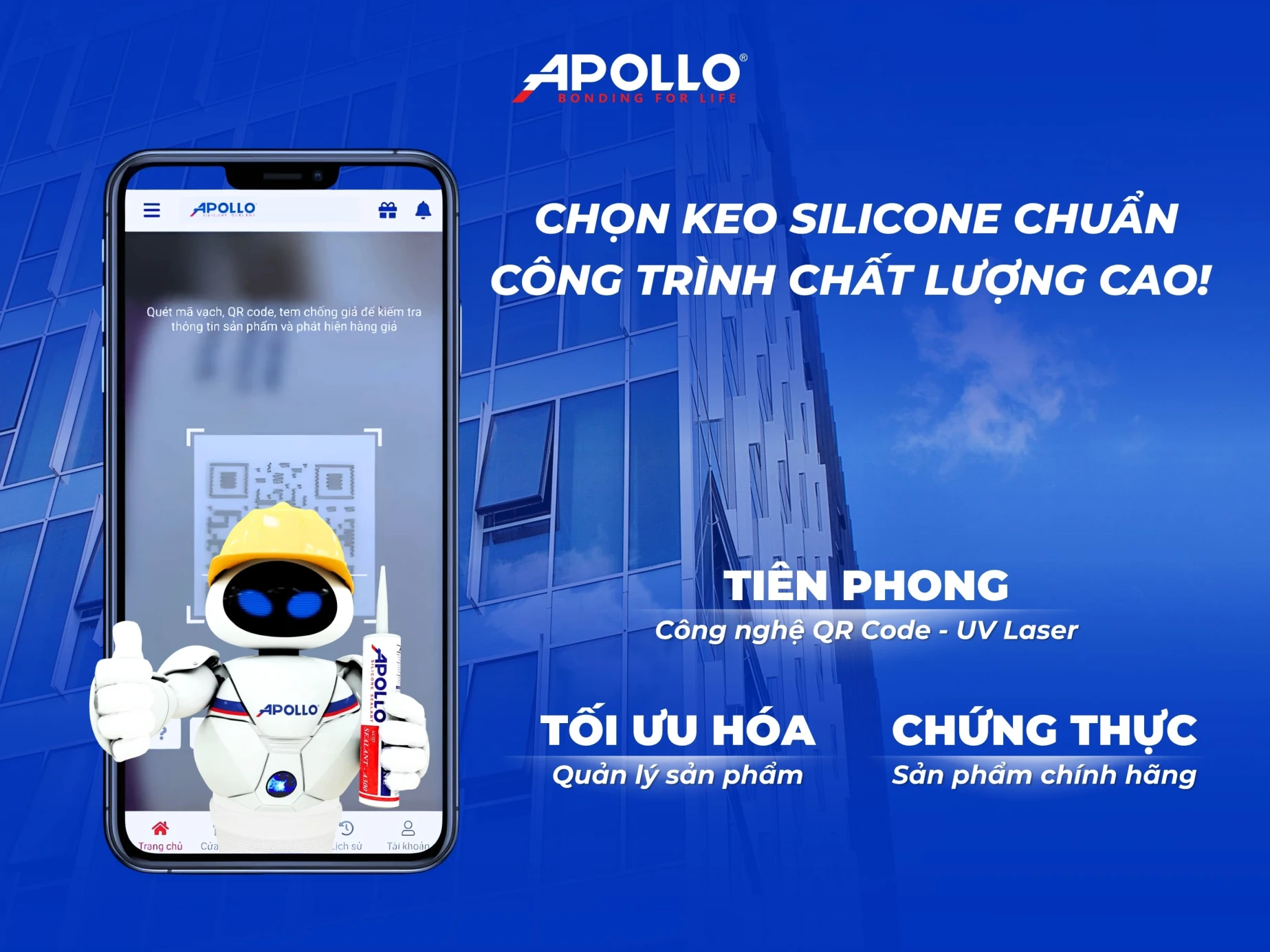 Chọn keo silicone chất lượng từ Apollo Silicone giúp nâng cao chất lượng công trình hiện đại