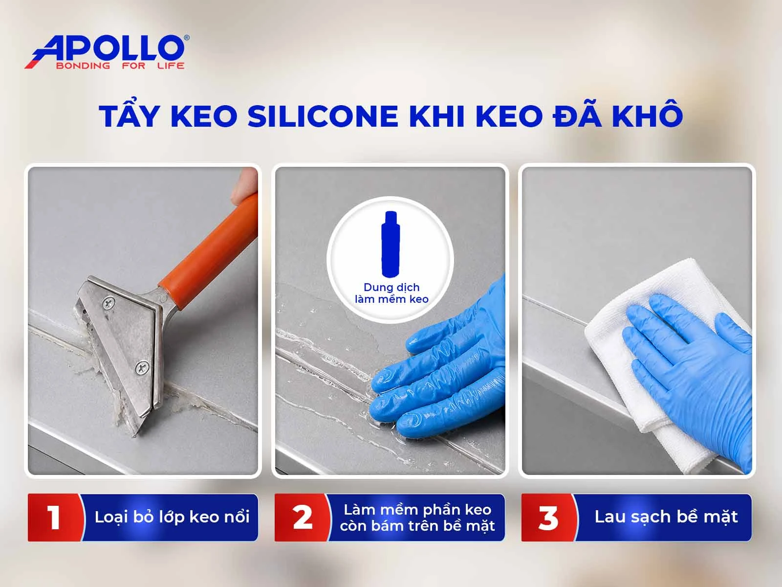 Các bước tẩy keo silicon trên alu khi keo đã khô