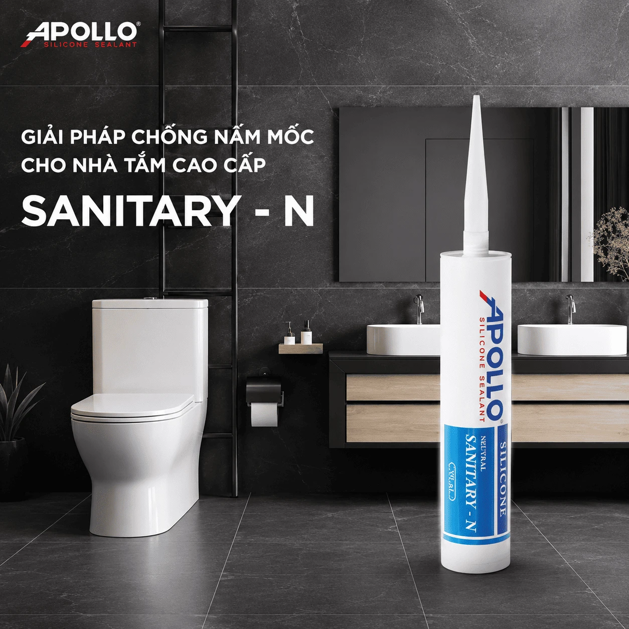 Apollo Sanitary - N là giải pháp tối ưu cho việc chống thấm, chống nấm mốc cho không gian nhà tắm, nhà vệ sinh