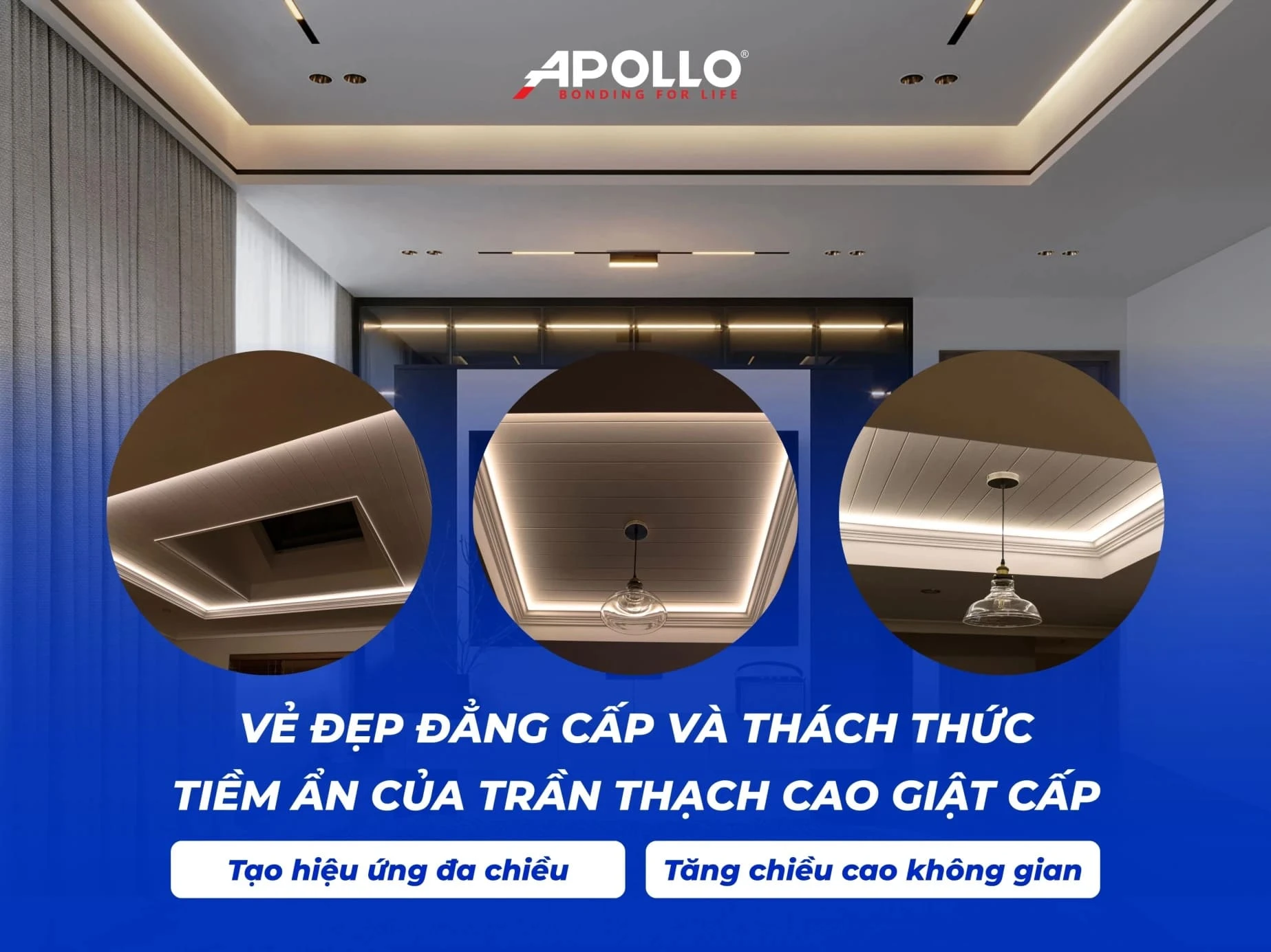 Chống thấm trần nhà thạch cao giật cấp