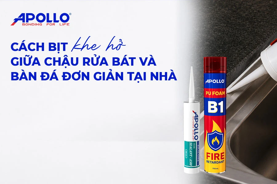 Cách bịt khe hở giữa chậu rửa bát và bàn đá đơn giản tại nhà
