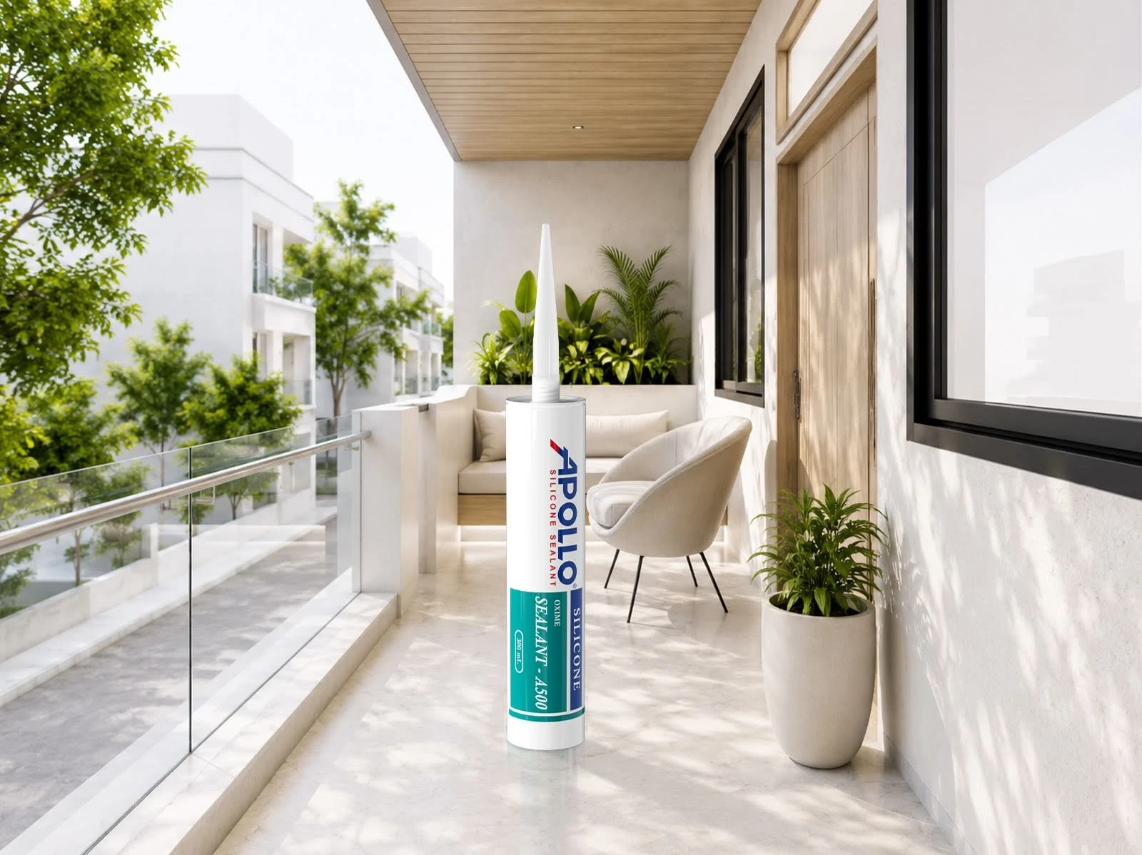 Keo chống thấm Apollo Silicone Sealant A500 mang đến khả năng kết dính chắc chắn, chống thấm vượt trội. Phù hợp để trám trét cho khu vực ẩm ướt cả trong nhà và ngoài trời