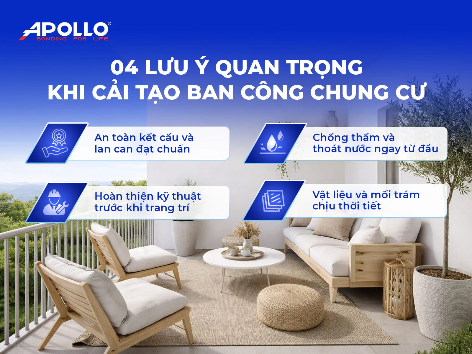 Những lưu ý quan trọng cho gia chủ khi cải tạo ban công chung cư