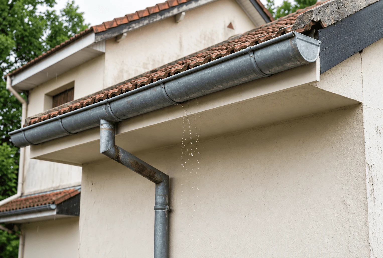 Máng xối bị thấm nước gây ra tình trạng thấm dột tường nhà, ẩm mốc trần, rỉ sét kết cấu kim loại và làm giảm tuổi thọ ngôi nhà