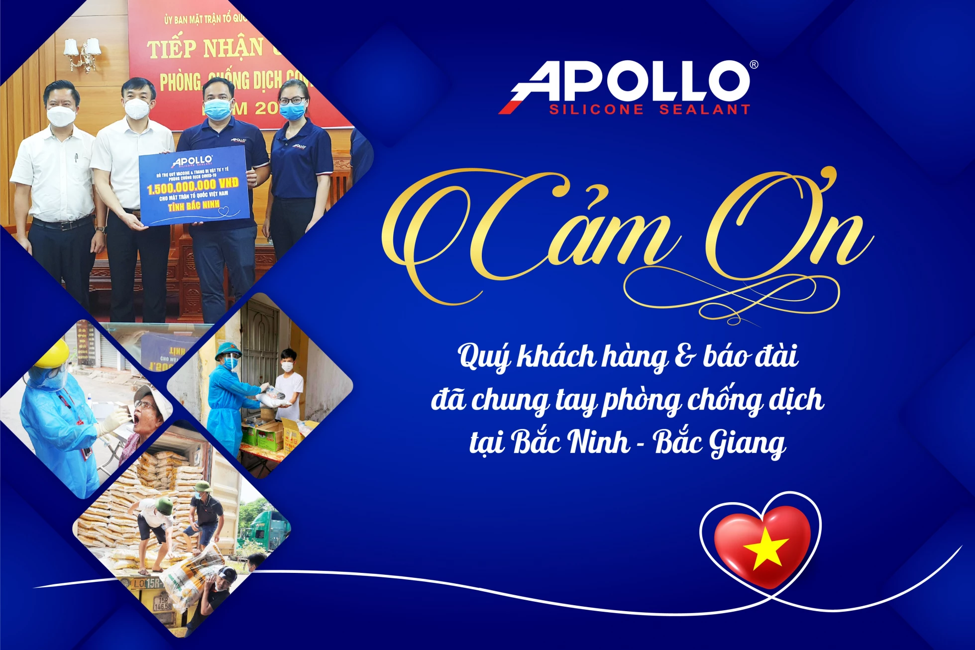 Apollo Silicone launched the program Connect Million Hearts - Join hands to prevent epidemic to Bac Giang - Bac Ninh