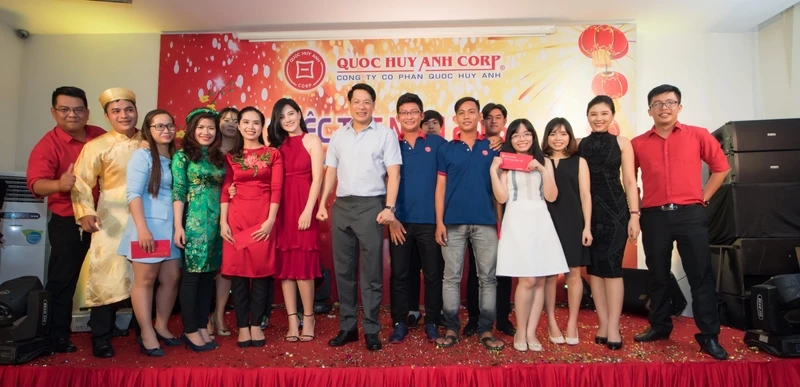 Celebrating New Year Party at Quoc Huy Anh