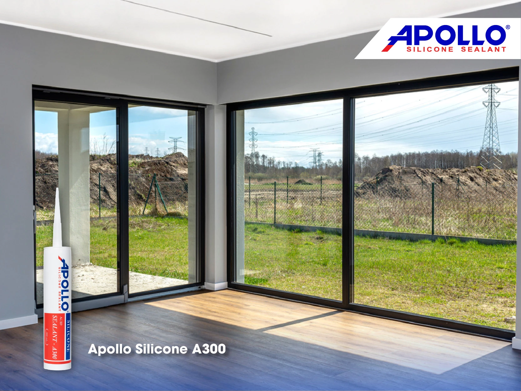 Apollo Silicone A300 - Vua keo kính là sản phẩm chuyên dùng cho cửa kính, cửa sổ được thợ thầy tin dùng