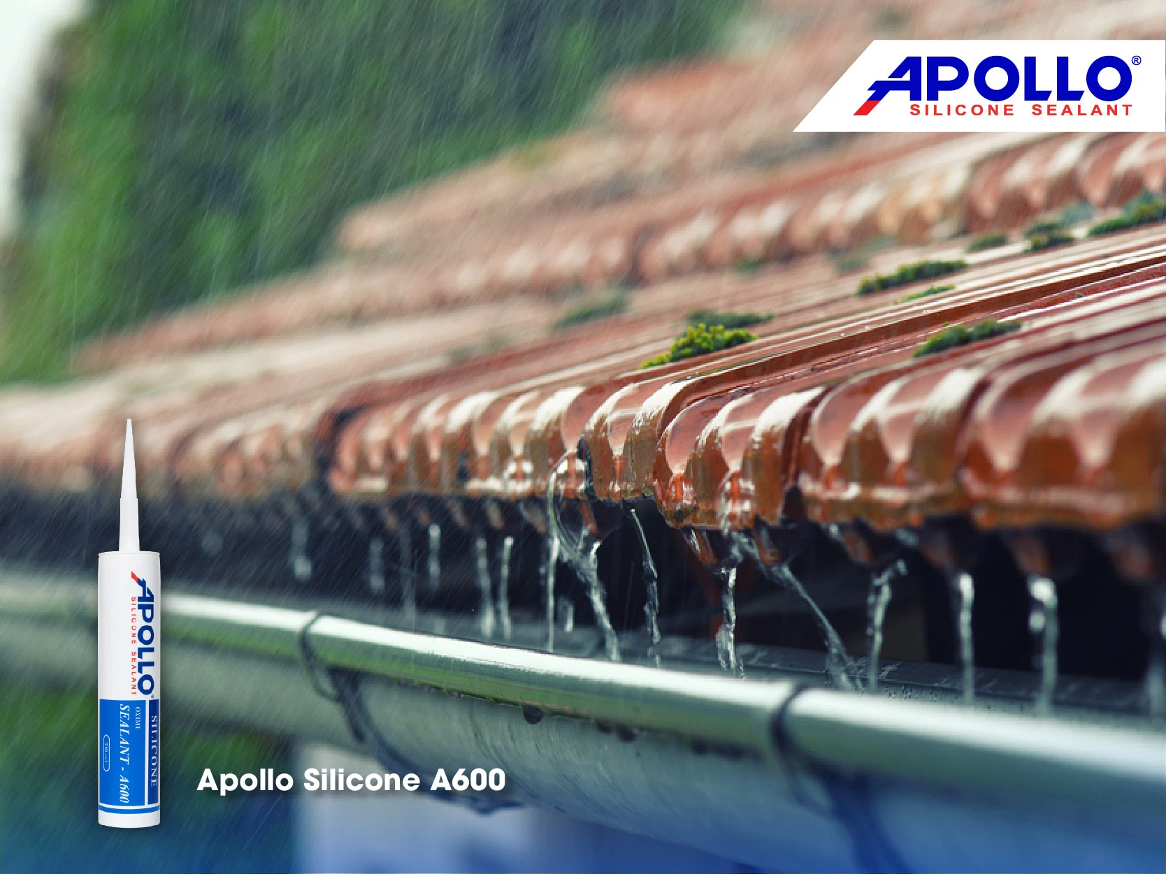 Apollo Silicone A600 với chức năng kháng mọi loại thời tiết phù hợp cho thi công chống thấm trong nội ngoại thất
