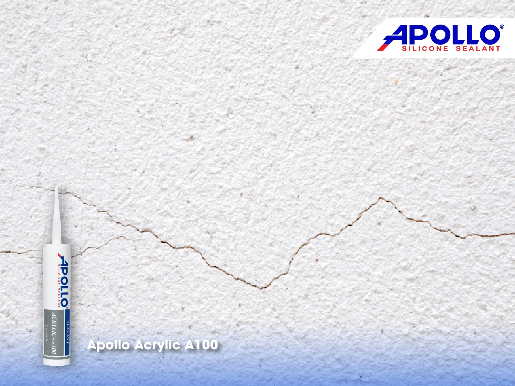 Để trám trét các khe nứt trên tường thì bạn nên sử dụng Apollo Acrylic A100