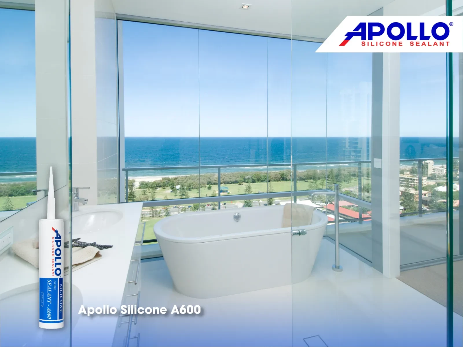 Apollo Silicone A600 thích hợp để dùng ở những nơi cần khả năng chống thấm tốt như nhà tắm