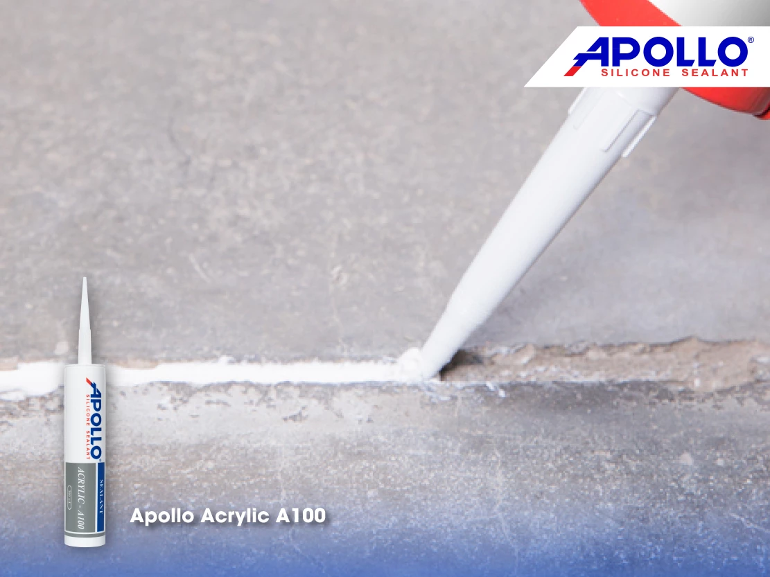 Khả năng trám kín khe nứt tường của Apollo Acrylic A100 sẽ bị hạn chế nếu bụi bẩn còn bám lên trong khe nứt tường