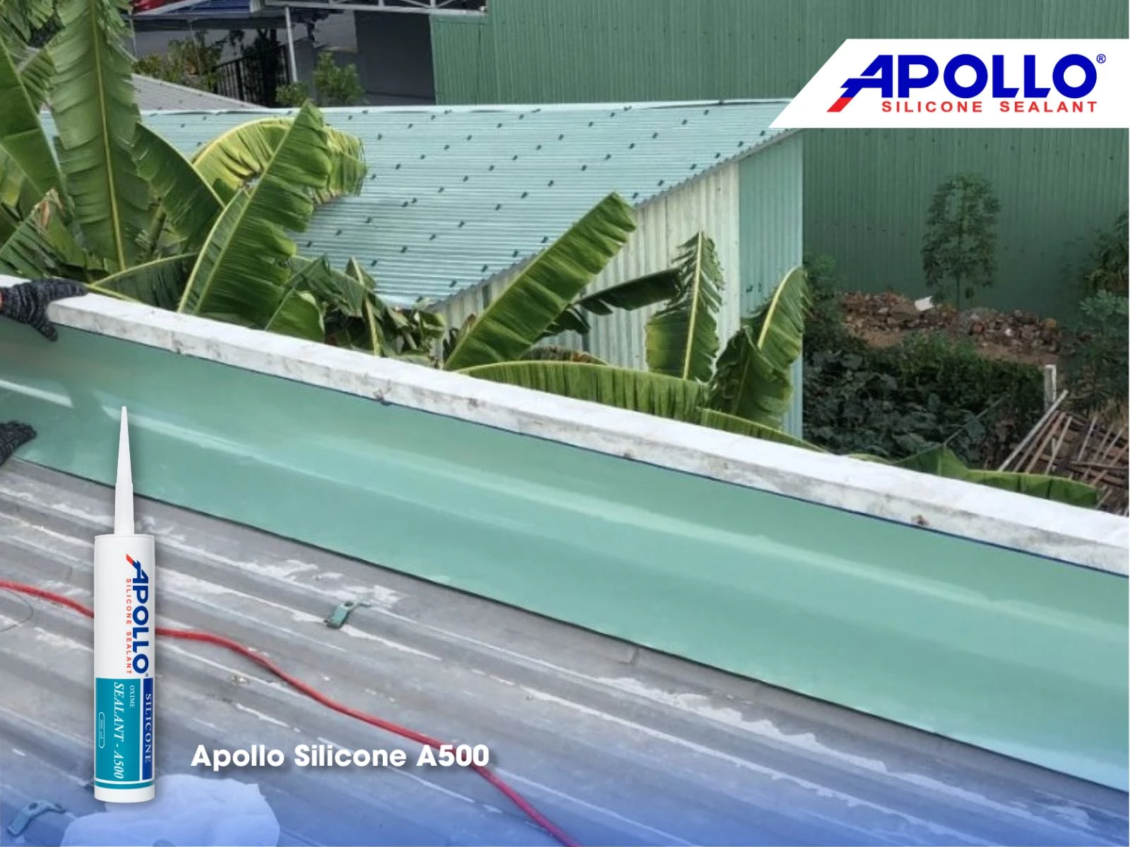 Apollo Silicone A500 giải pháp tuyệt vời trong thi công trám con lươn mái nhà