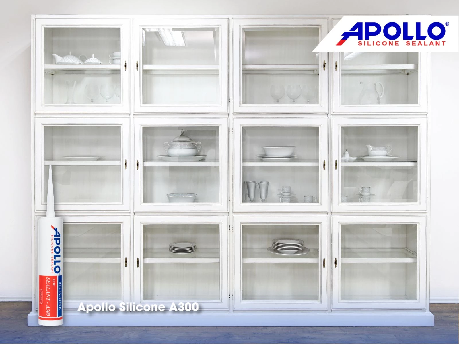 Apollo Silicone A300 - Giải pháp hoàn hảo trong việc dán tủ kính trưng bày