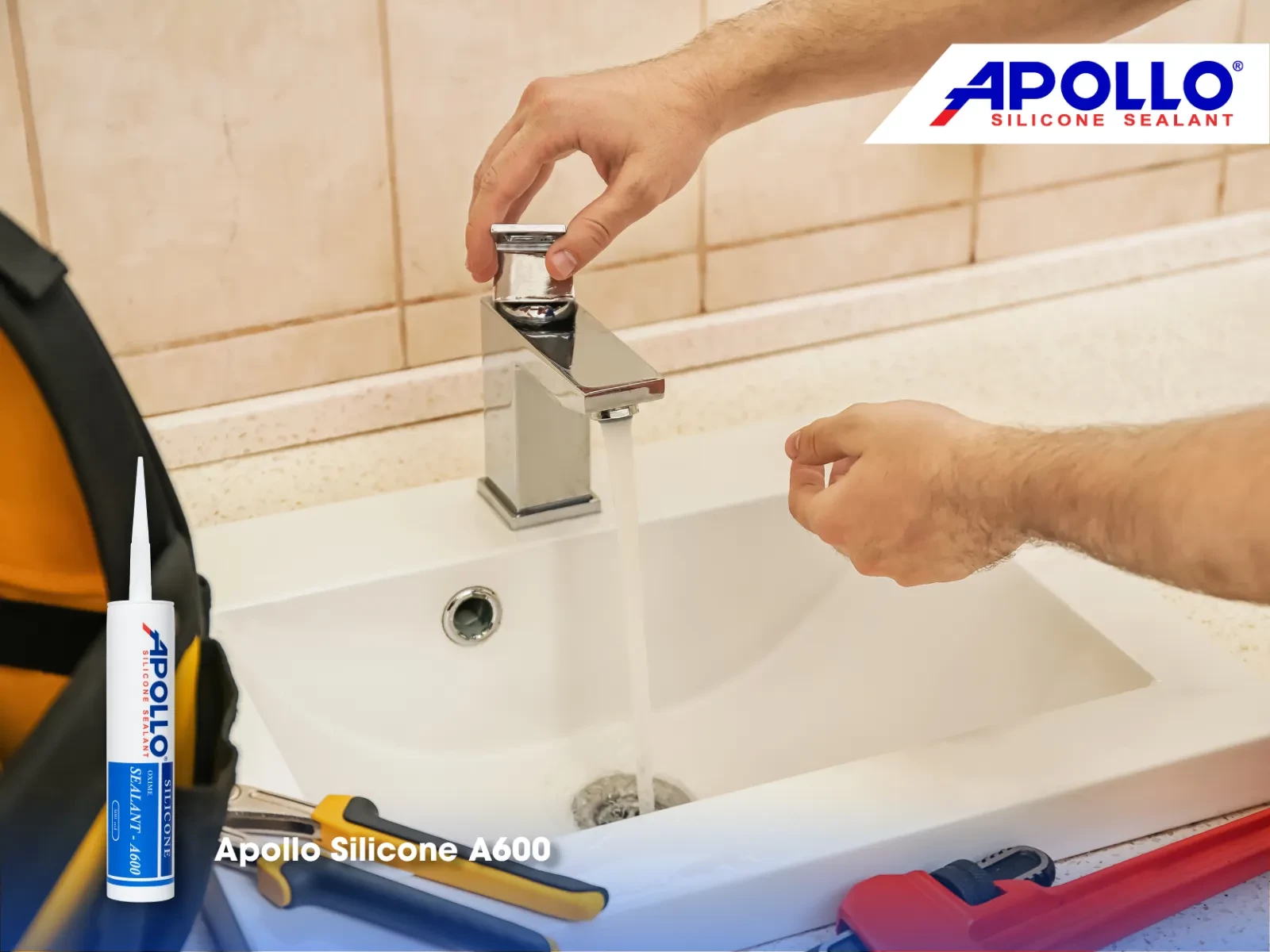 Sản phẩm Apollo A600 sẽ đáp ứng mọi nhu cầu chống thấm trong thi công trám lavabo