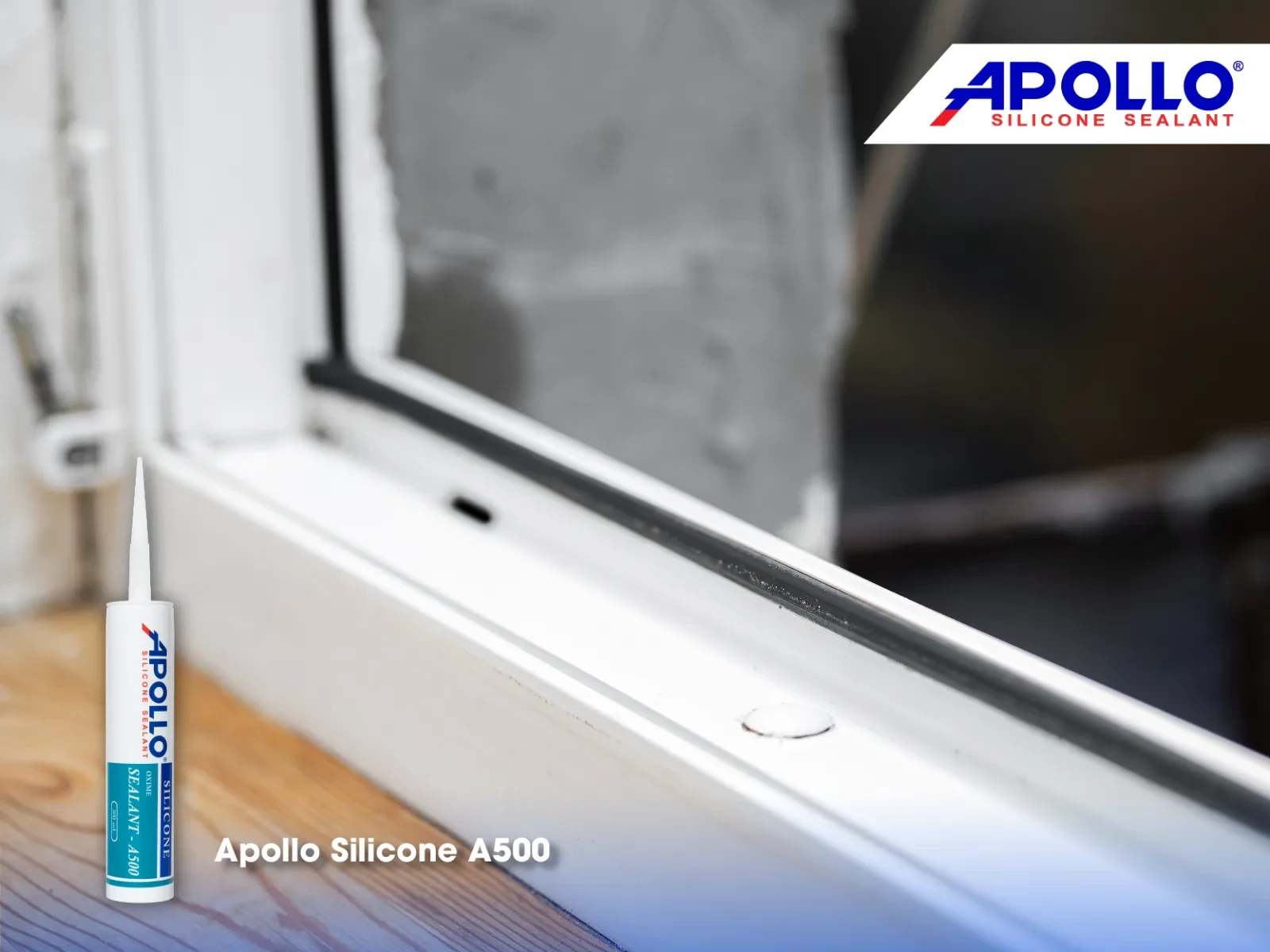 Apollo Silicone A500 cũng được dùng để trám kín các mối nối khe hở cửa sổ kính để mang đến hiệu quả thẩm mỹ và chống thấm cao hơn