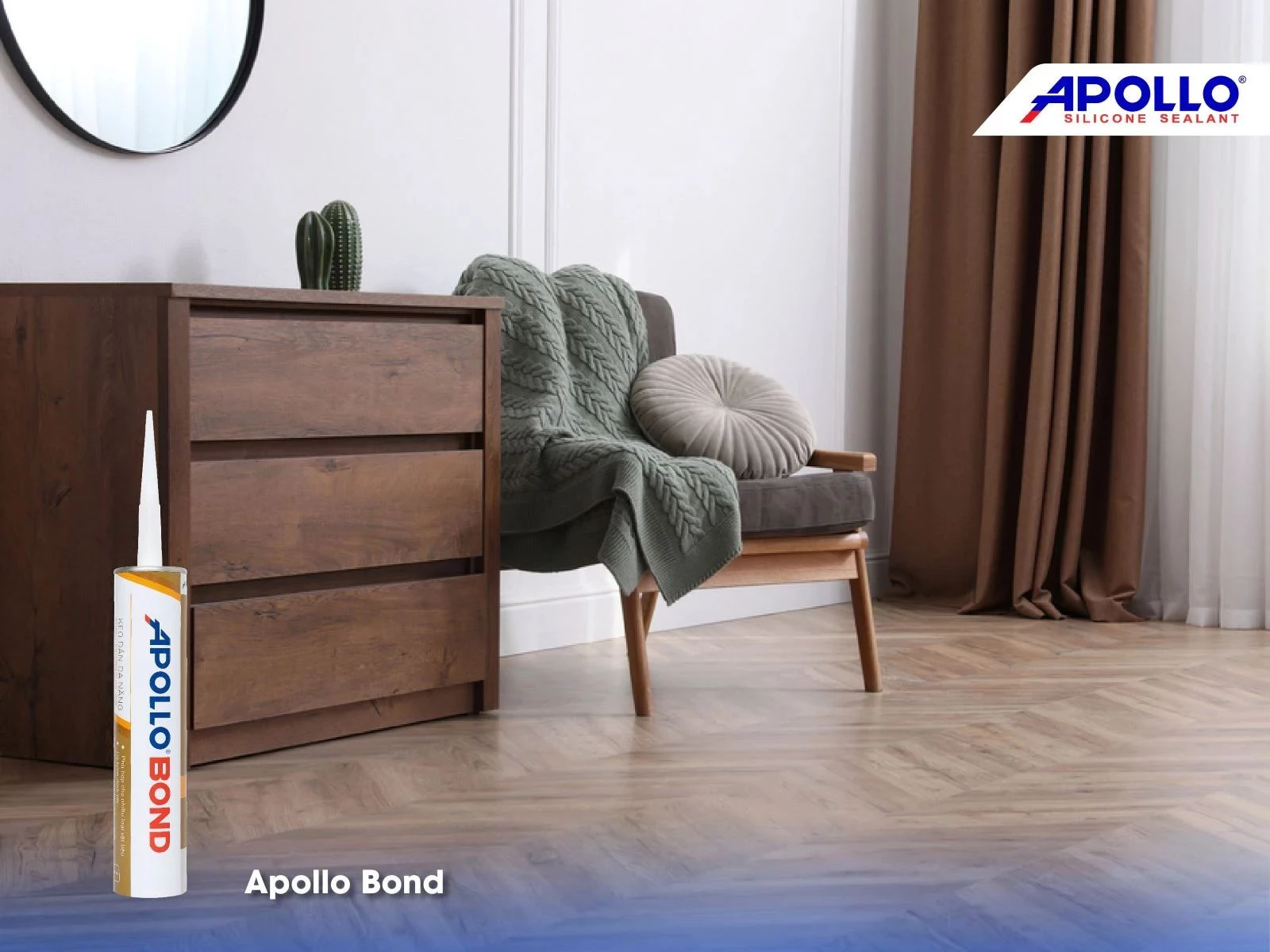 Sản phẩm keo dán đa năng Apollo Bond mang đến vẻ đẹp cho sàn gỗ