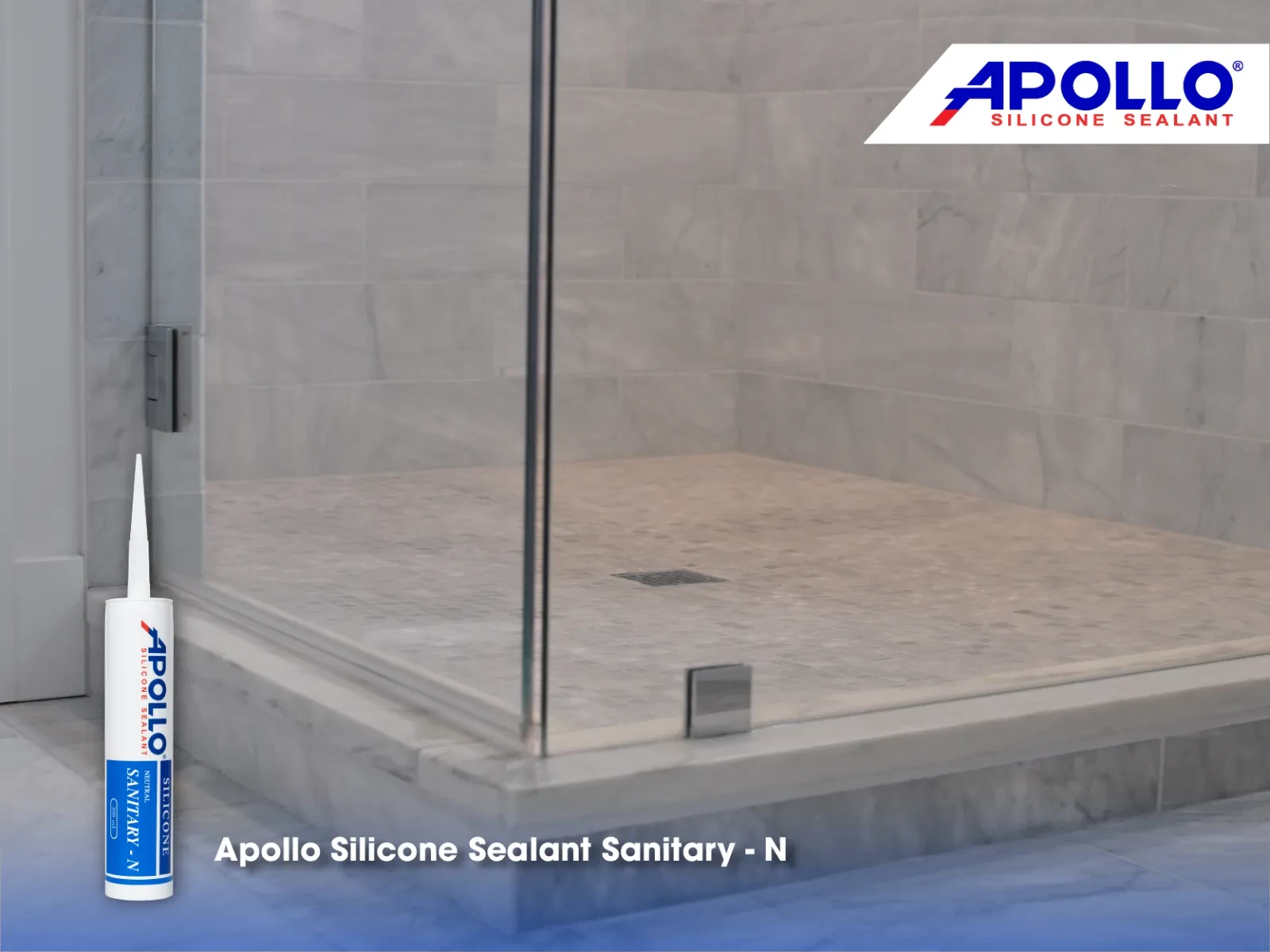 Mối nối vách kính phòng tắm có khả năng đàn hồi cực tốt, chống khuẩn và ẩm mốc nhờ Apollo Sanitary - N