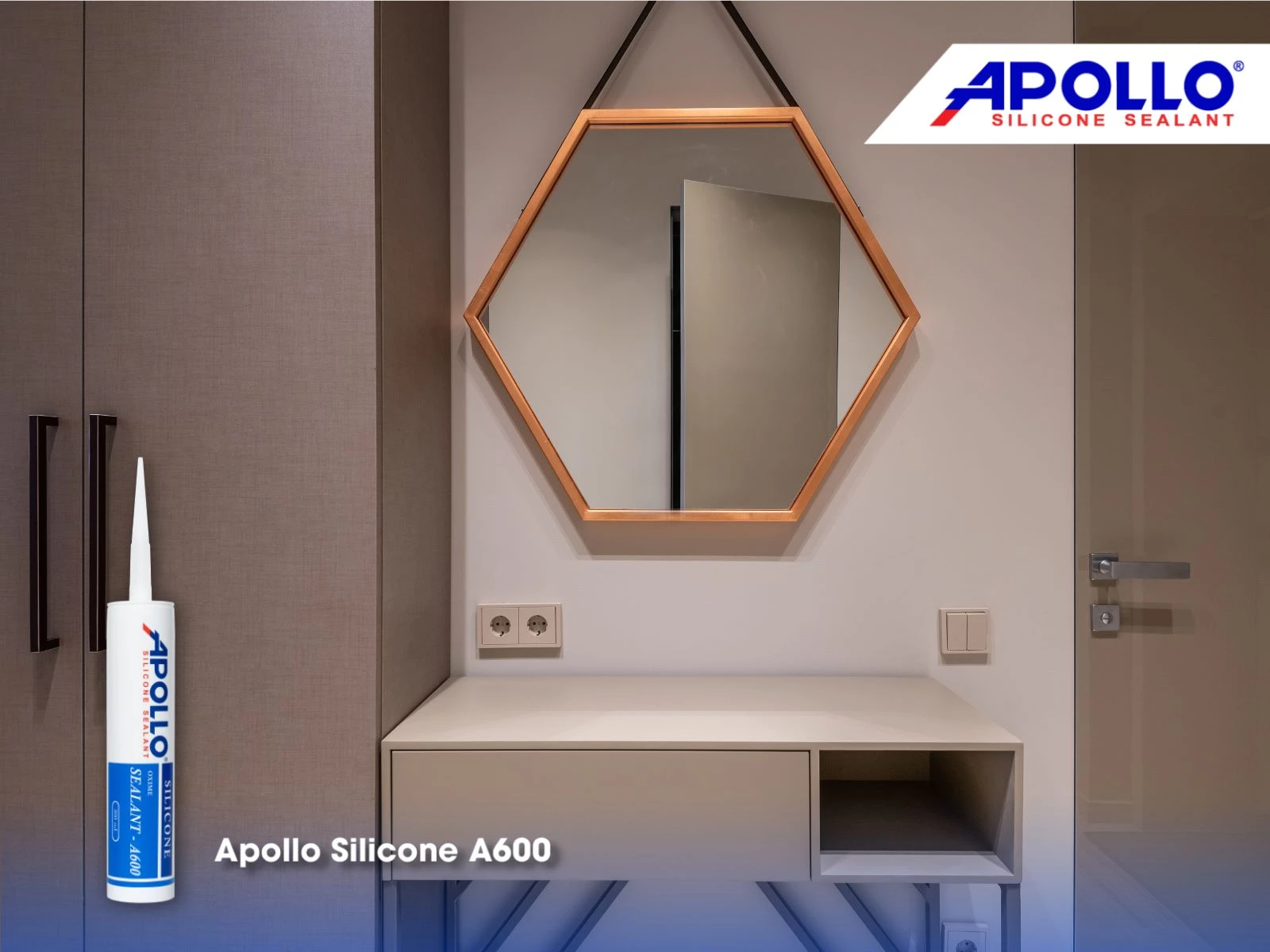 Apollo Silicone A600 - Chất keo silicone thẩm mỹ cao, có thể sử dụng trám viền gương
