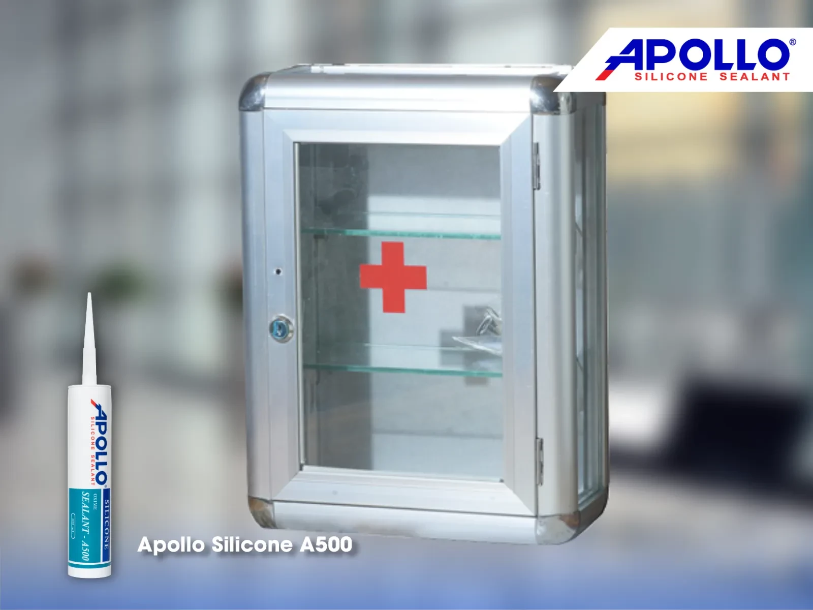 Dùng Apollo A500 thi công trám khe hở tủ y tế nhôm kính sẽ giúp đảm bảo tính thẩm mỹ và độ bền của tủ