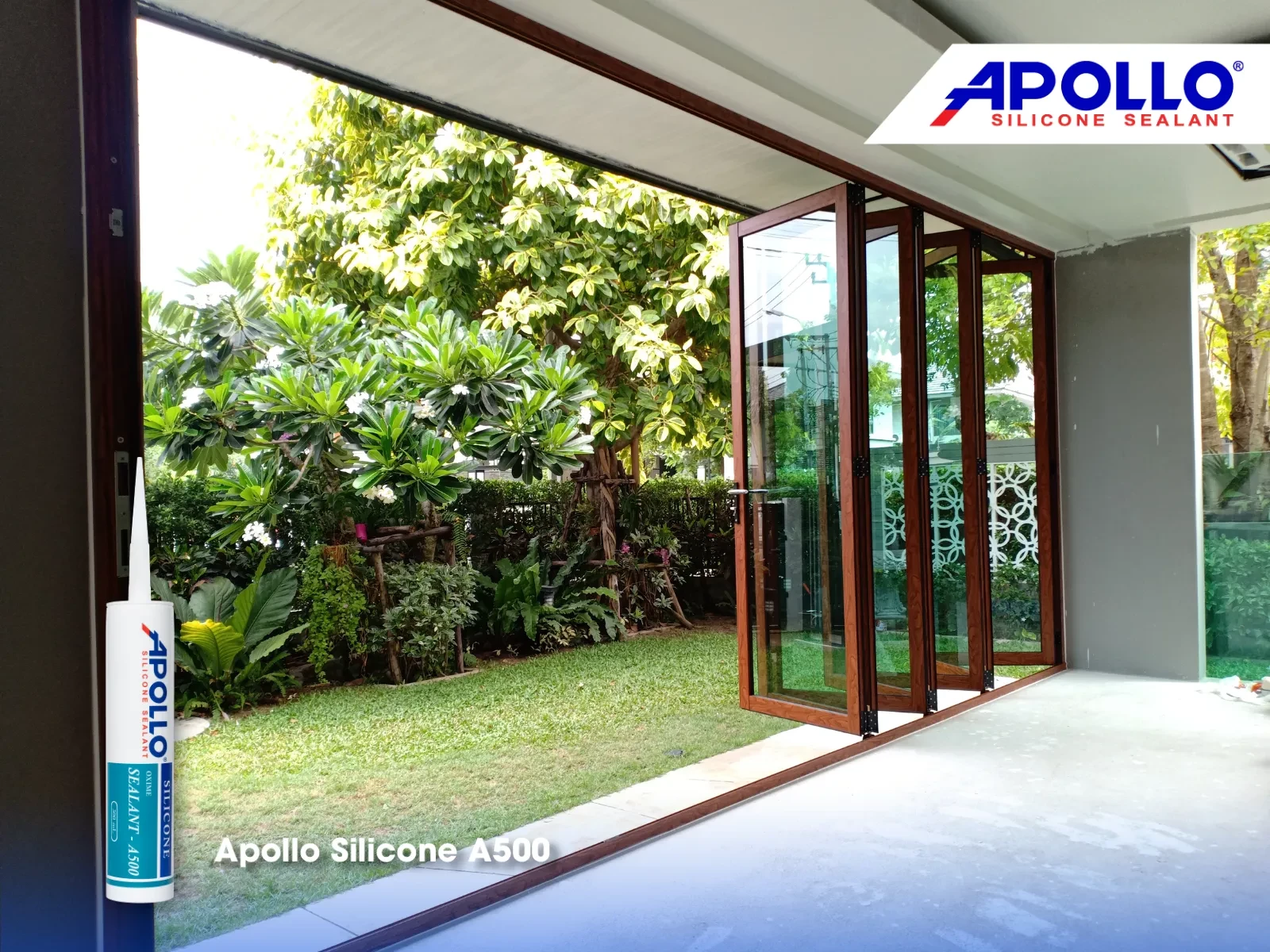 Sản phẩm chất trám Apollo Silicone A500 cũng có thể dùng để trám mối nối cửa sổ ngoài trời để chống thấm nước