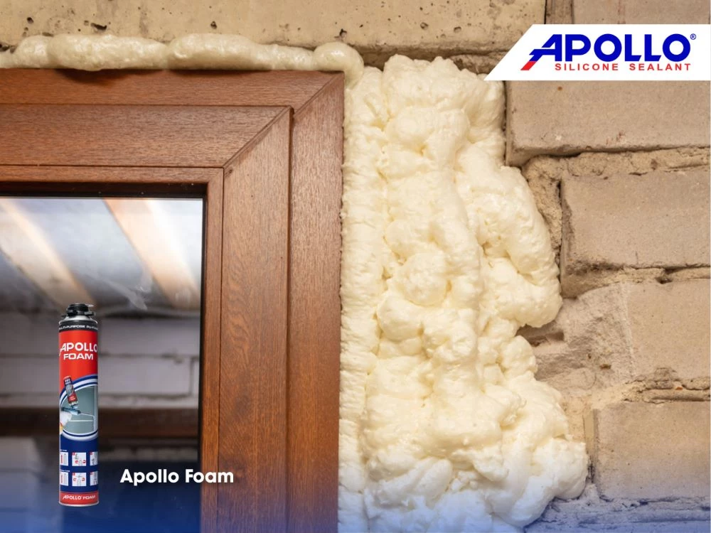 Keo Apollo PU Foam được sử dụng để trám trét bịt kín khe hở tường