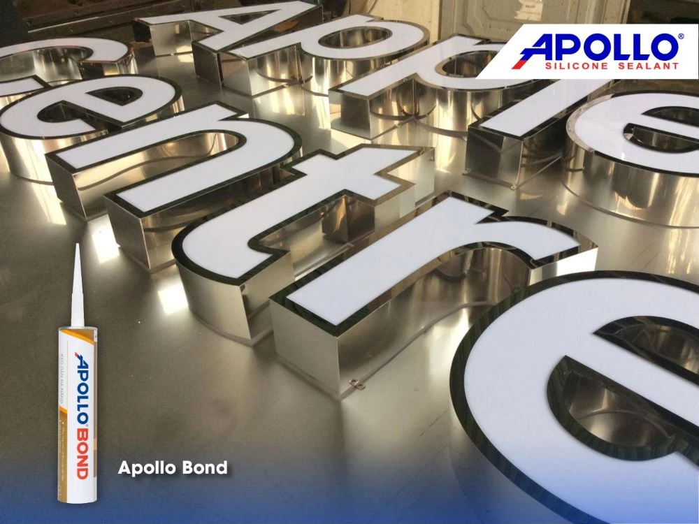 Apollo Bond - Keo dán đa năng phù hợp thi công chữ nổi inox 