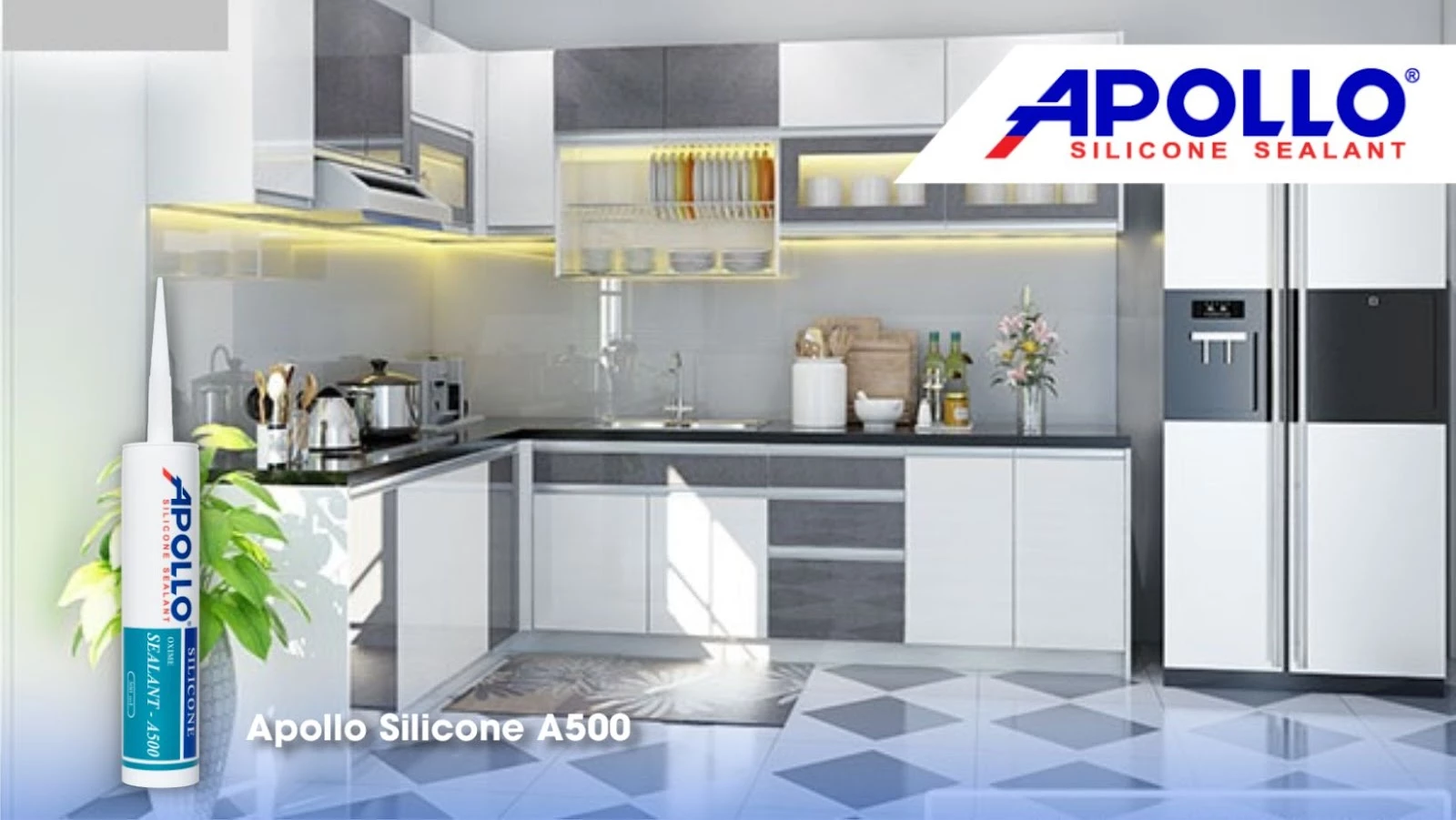 Keo silicone chịu nhiệt Apollo A500 giúp không gian bếp của bạn luôn sạch đẹp 