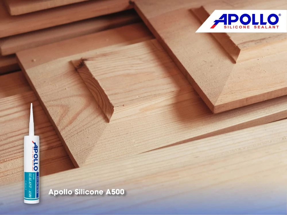 Keo Apollo silicone A500 phù hợp để trám trét, kết dính các vật liệu bằng gỗ
