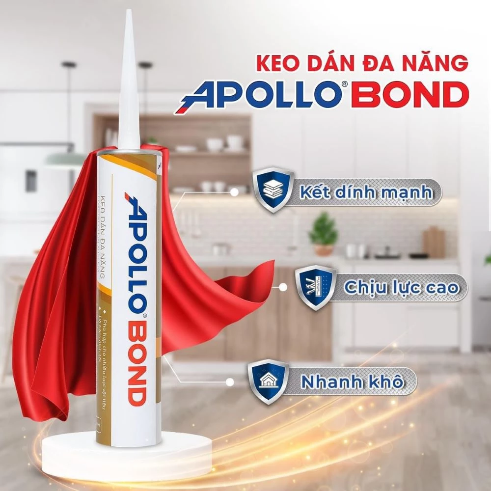 Apollo Bond có khả năng kết dính mạnh, chịu lực cao, nhanh khô trên bề mặt tấm vinyl cầu thang