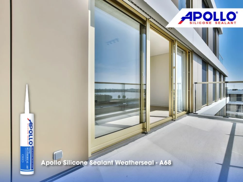 Apollo Silicone Sealant Weatherseal - A68 được ứng dụng để trám khung cửa kính nhà cao tầng