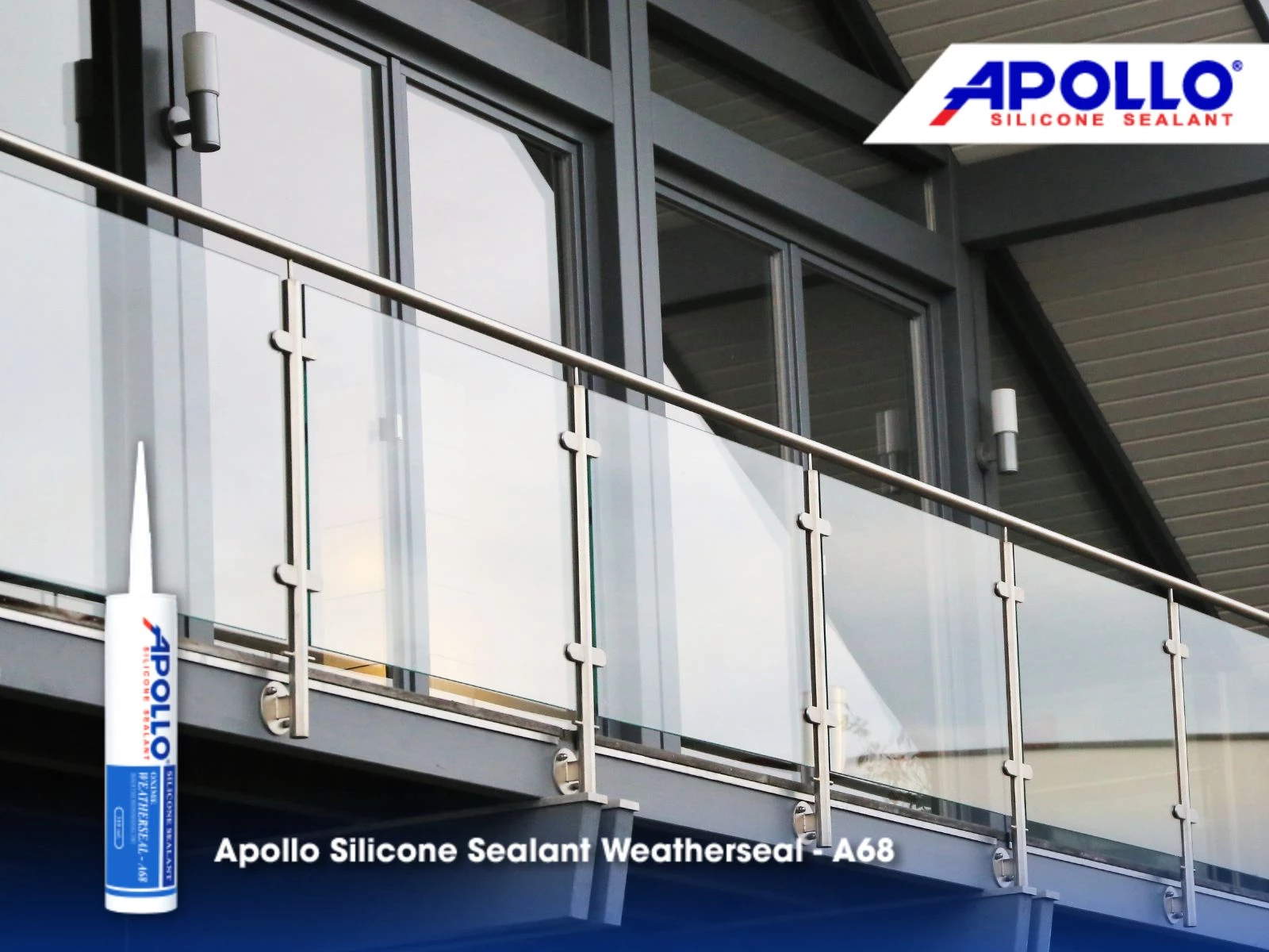 Apollo Silicone Sealant Weatherseal - A68 phù hợp các hạng mục thi công kính ngoài trời