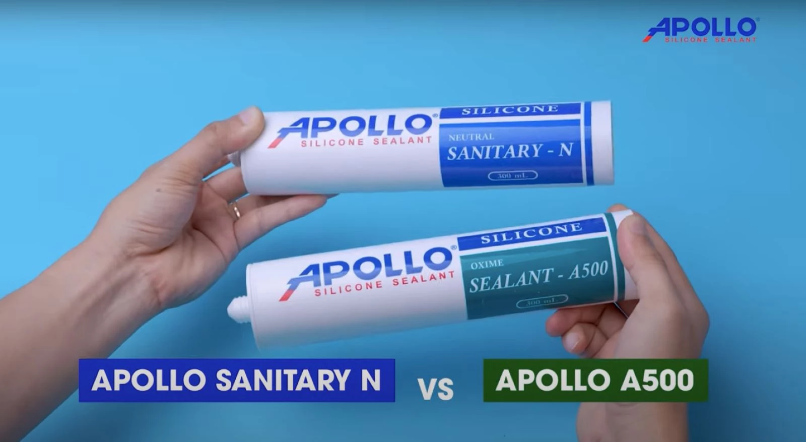 Hai loại keo Apollo Silicone A500 và Apollo Sanitary - N đều có thiết kế vỏ ngoài tinh tế, tối giản