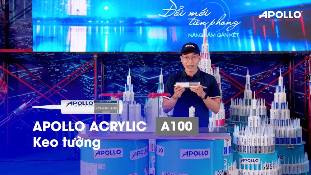 Apollo Acrylic A100 - Giải pháp hoàn hảo thi công trám kín vết nứt tường cỡ nhỏ